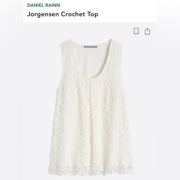Daniel Rainn Jorgensen Crochet Overlay Sleeveless Shift Top in White. Size S - Picture 11 of 12